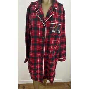Disney Parks Star Wars Women's M Plaid Flannel Night Shirt Pajama Sleepwear
